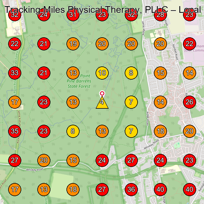 Tracking Miles Physical Therapy, PLLC GeoGrid visibility map for Physical Therapist in Wading River